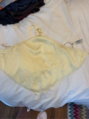 Wilfred Pale Yellow Satin Halter Top
